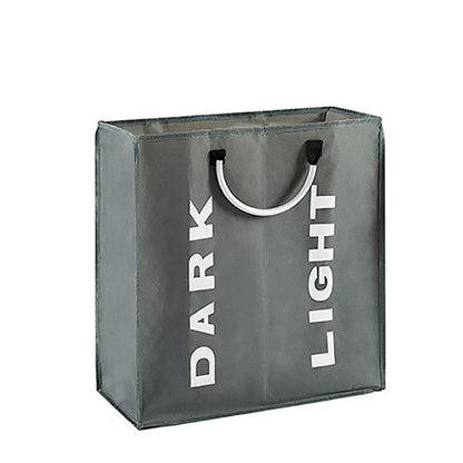 2 Sections Laundry Hamper Collapsible Laundry Bag 60L Foldable Laundry Basket