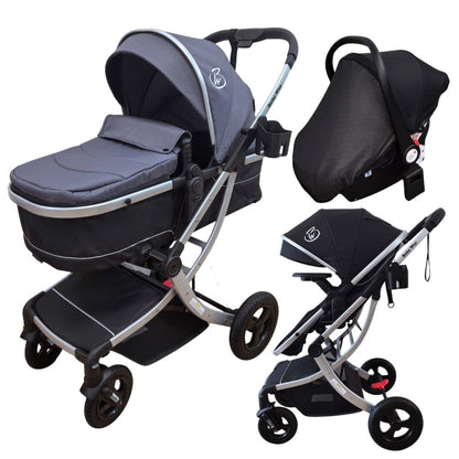 Preorder - Legacy Travel System - Stroller + Bassinet + Capsule with Mattress and Food Tray - Grey Skin