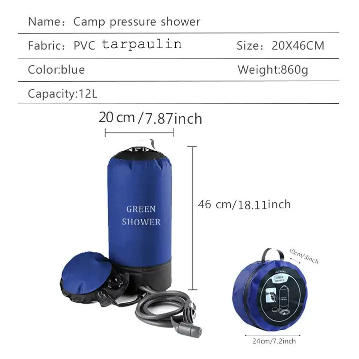 11L Portable Inflatable Camping Shower Bag