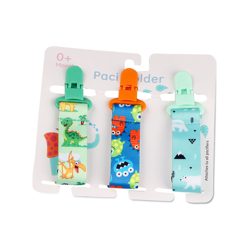 Cartoon Pattern Baby Pacifier Teether - Pack of 3