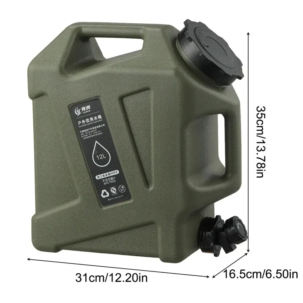 12L Portable Camping Water Bag with Faucet (3 colours available)