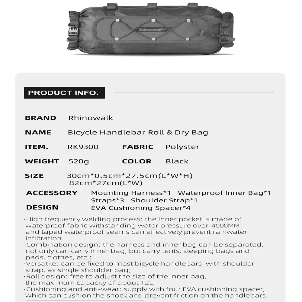 12L Waterproof Bike Handlebar Bag (different sets available)
