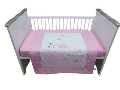 Sleep Tight Cot Bedding Set PINK TURTLE - Babyonline