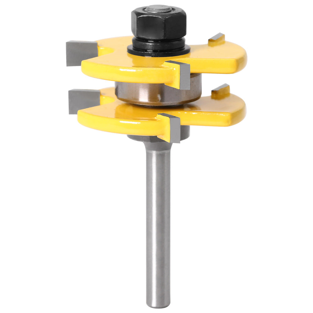 Tongue and Groove Router Bit Set 1/4'' Shank T-type Woodwork Milling Cutter 3pcs - salelink.co.nz