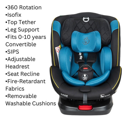Preorder - Supra Sapphire Bundle - 4in1 Stroller Buggy + Bassinet + Capsule with ISOFIX Base Combo with 360 GoldSpin Rotating Convertible Car Seat