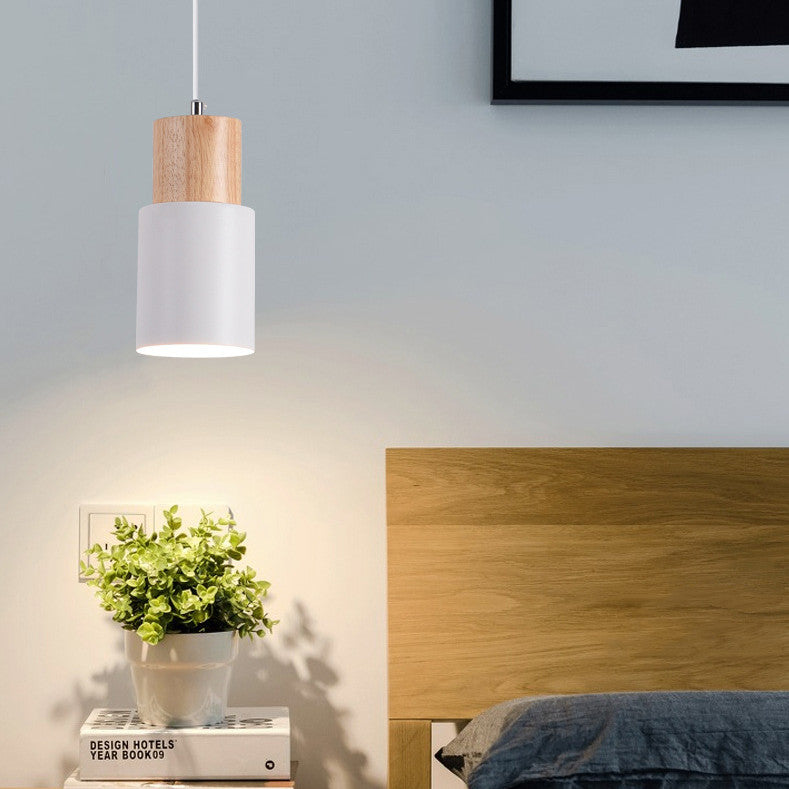 White Metal Lampshade Simple Pendant Hanging Light Lamp