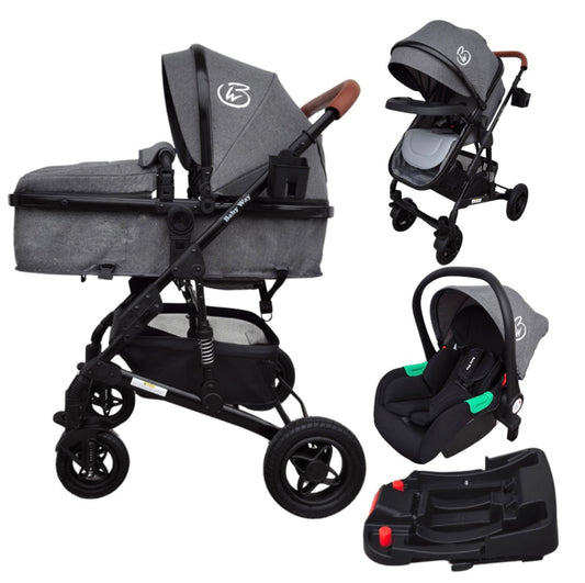 Preorder - Rover Pro - 3 in 1 Stroller, Bassinet, Capsule Combo with Sunshade Sets and Foodtray - GREY