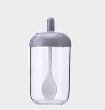 Round Kitchen Seasoning Jar with Spoon and Lid
