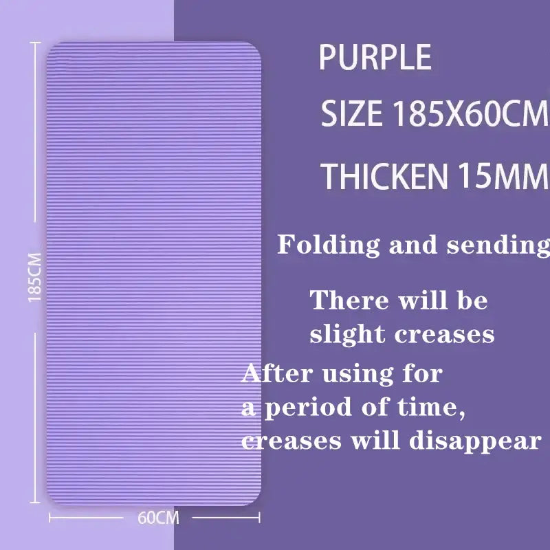15mm Thick Yoga Mat – Anti-Slip Fitness & Pilates Mat (4 colours available)