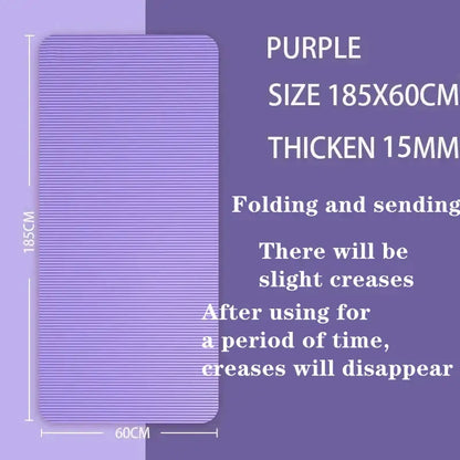 15mm Thick Yoga Mat – Anti-Slip Fitness & Pilates Mat (4 colours available)