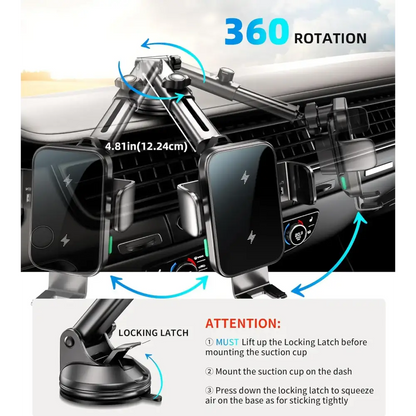 15W Wireless Car Charger Phone Holder