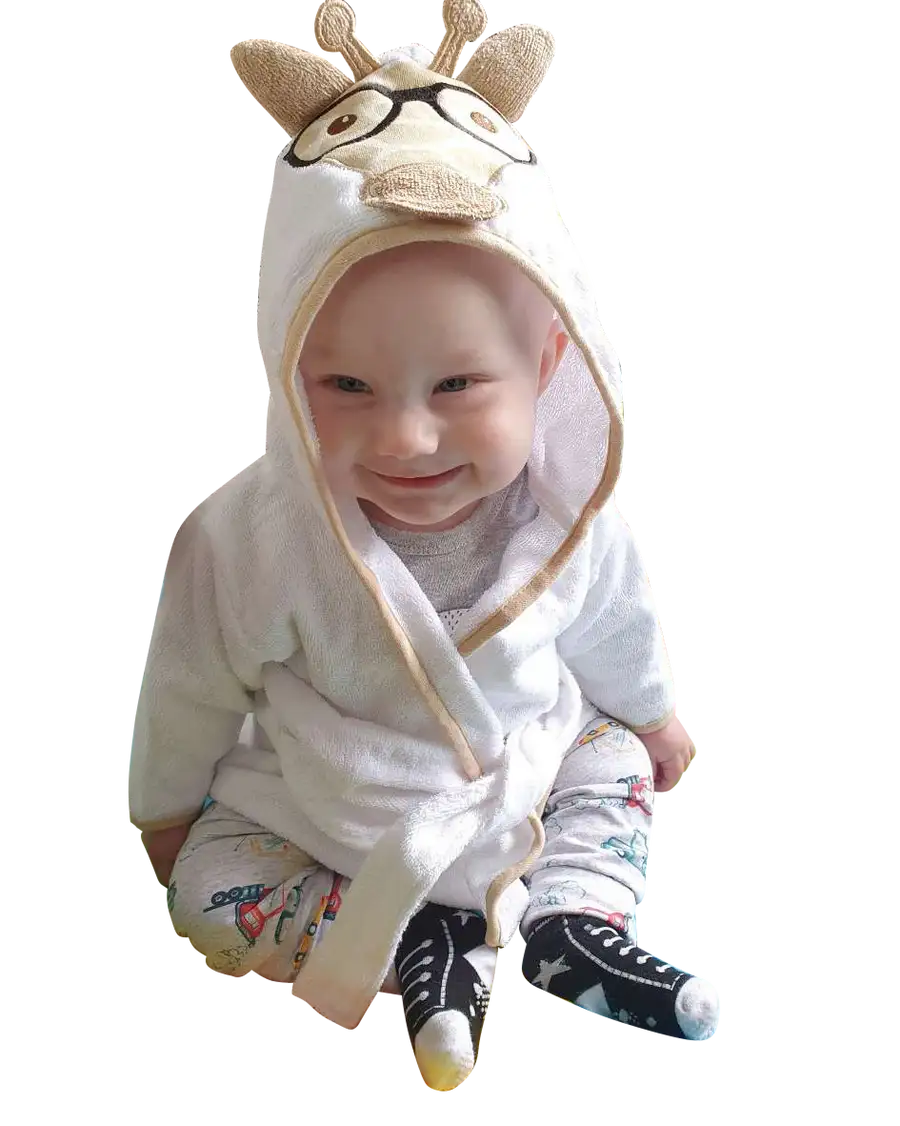 Neeva Baby Bath Robe HIPSTER GIRAFFE - Babyonline