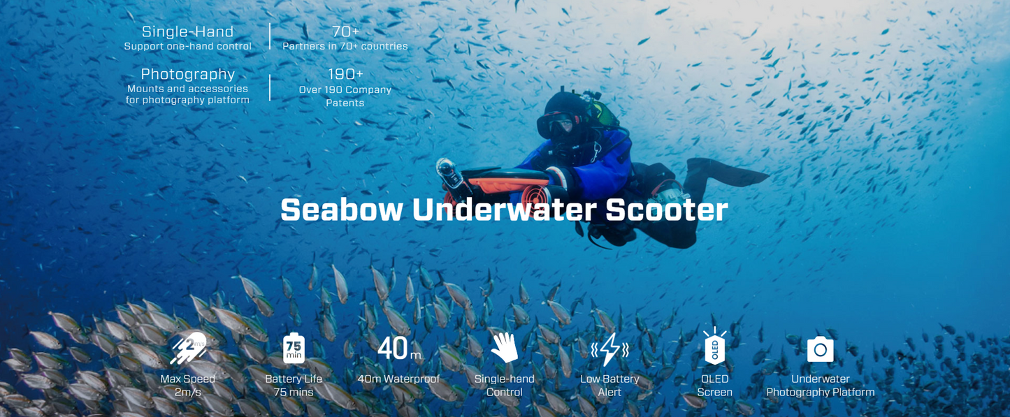SUBLUE Navbow Sea Scooter Underwater - Red/Black