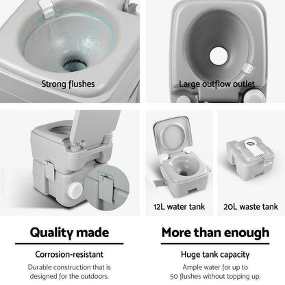20L Outdoor Portable Toilet Camping Potty Caravan Travel Boating
