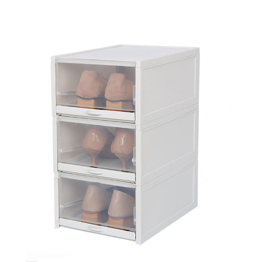 3X Push-pull Shoes Box Rack Foldable Shoe Organizer