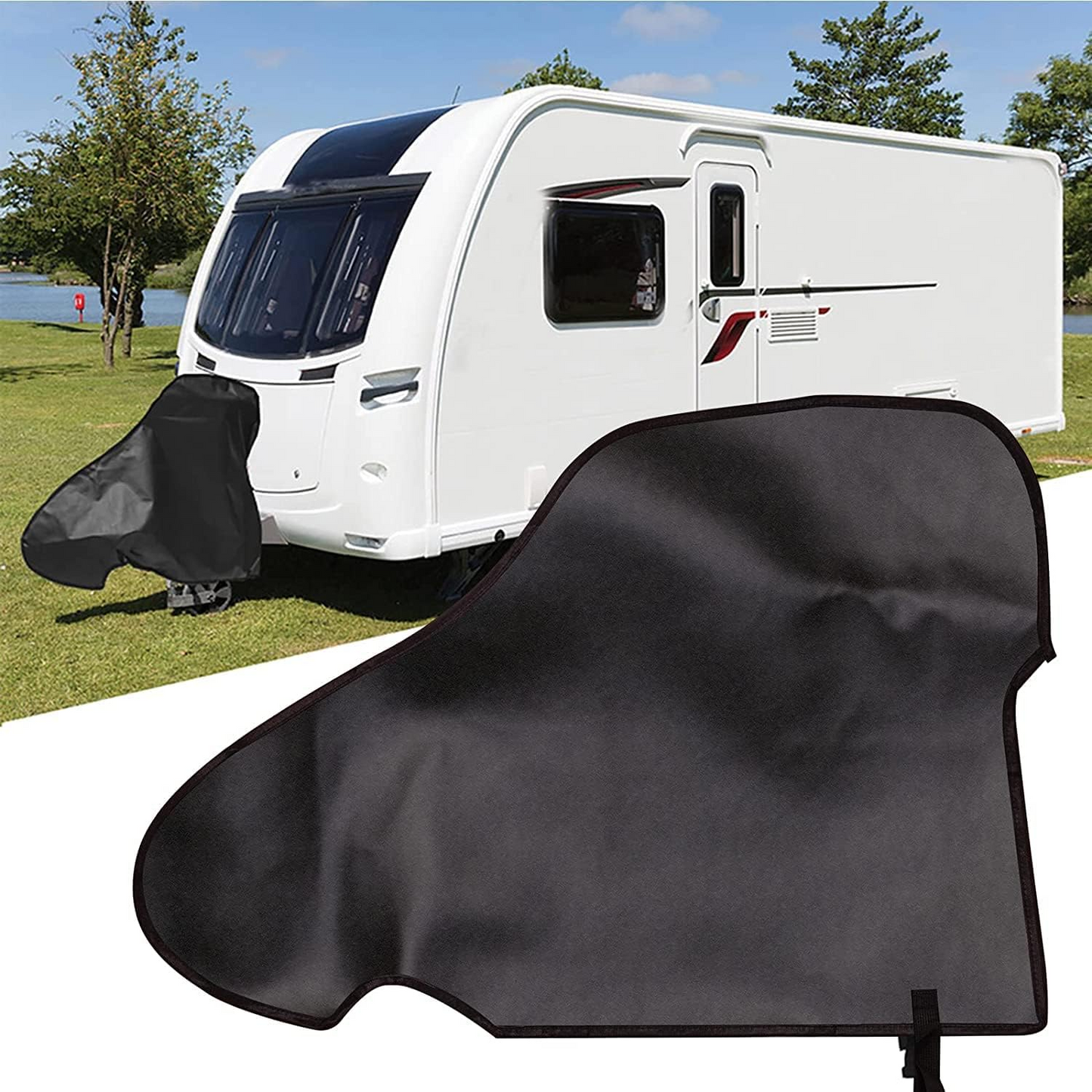 Caravan Hitch Cover Trailer Tow Ball Coupling Lock Cover Waterproof PVC Nylon - salelink.co.nz