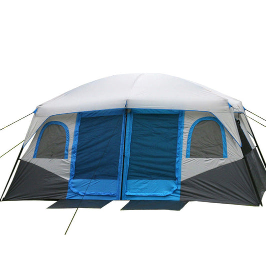 Camping Tent 420x305x210cm - Blue/Grey/White