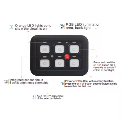 6 Gang Rocker Switch Panel