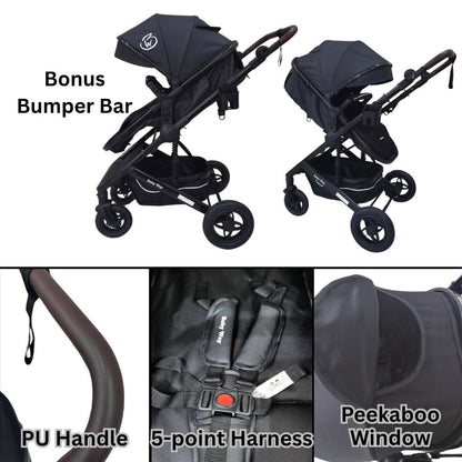 Preorder - Evolve - 3 in 1 Stroller + Bassinet + i-Size Capsule Car Seat Travel System with Mattress + GREY SKIN