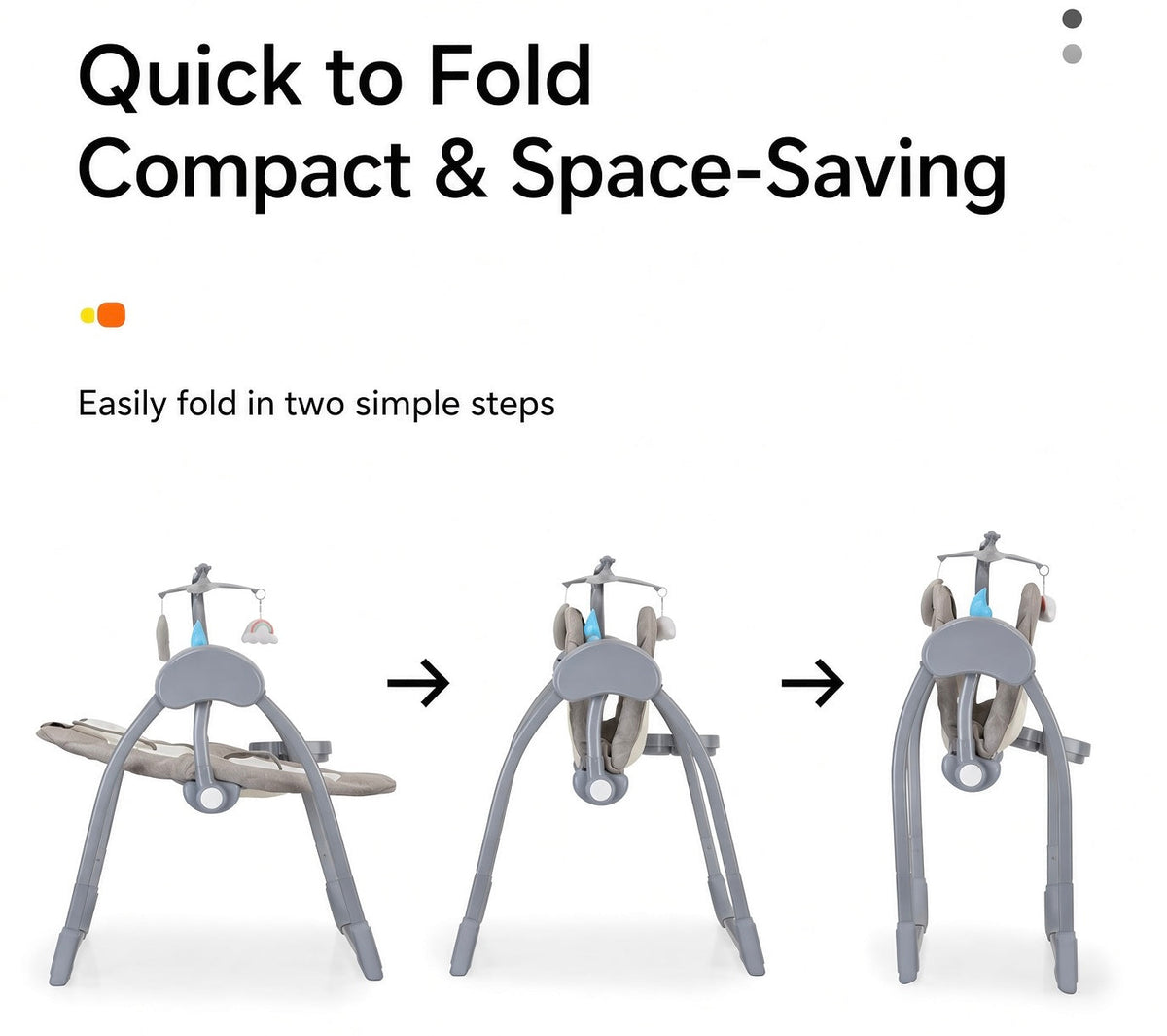 Preorder - Serena Electric Baby Swing Rocker Grey with Toys, Cup Holder, Canopy and Music