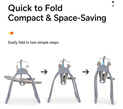 Preorder - Serena Electric Baby Swing Rocker Grey with Toys, Cup Holder, Canopy and Music