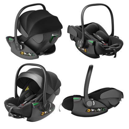 Crown i-Size Reclining Capsule Car Seat + 360 Rotating ISOFIX Base - BLACK