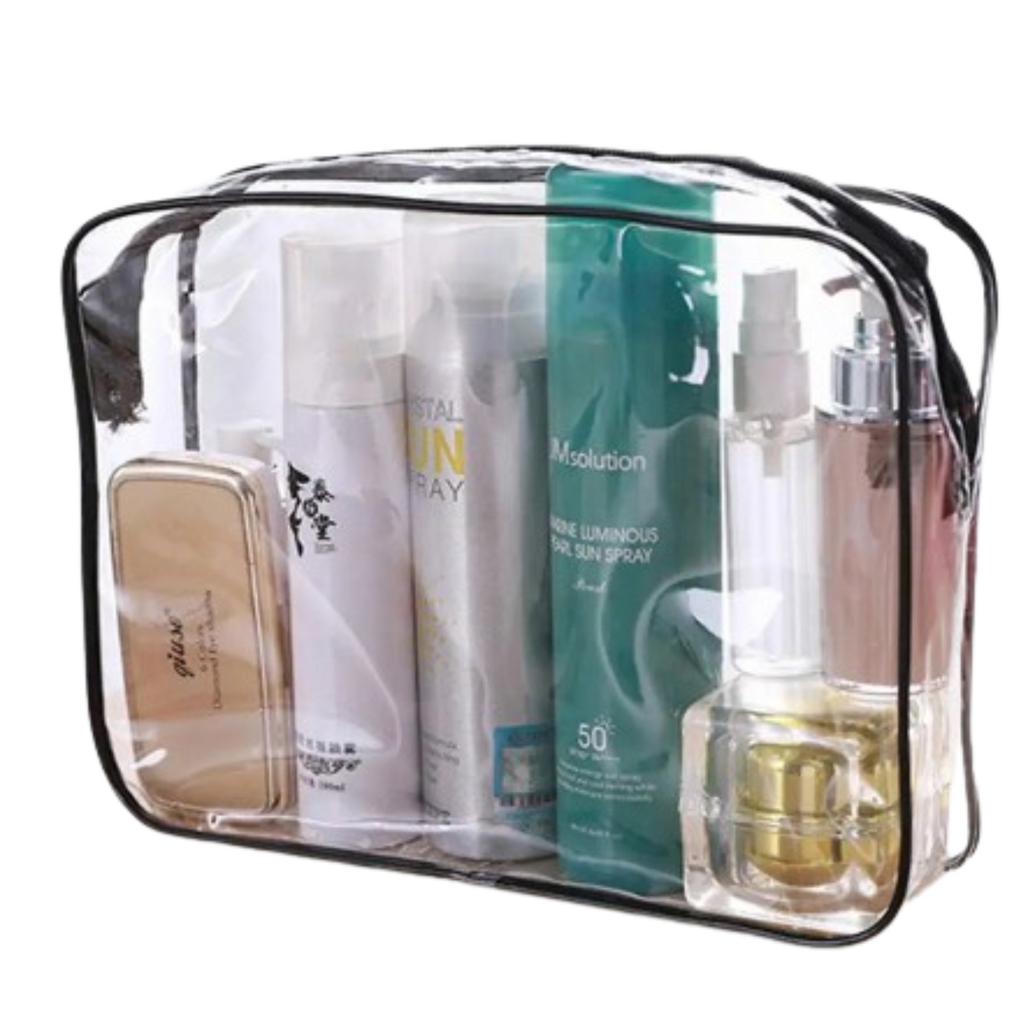 Waterproof Transparent Cosmetic Bag with Zip (3 sizes available)