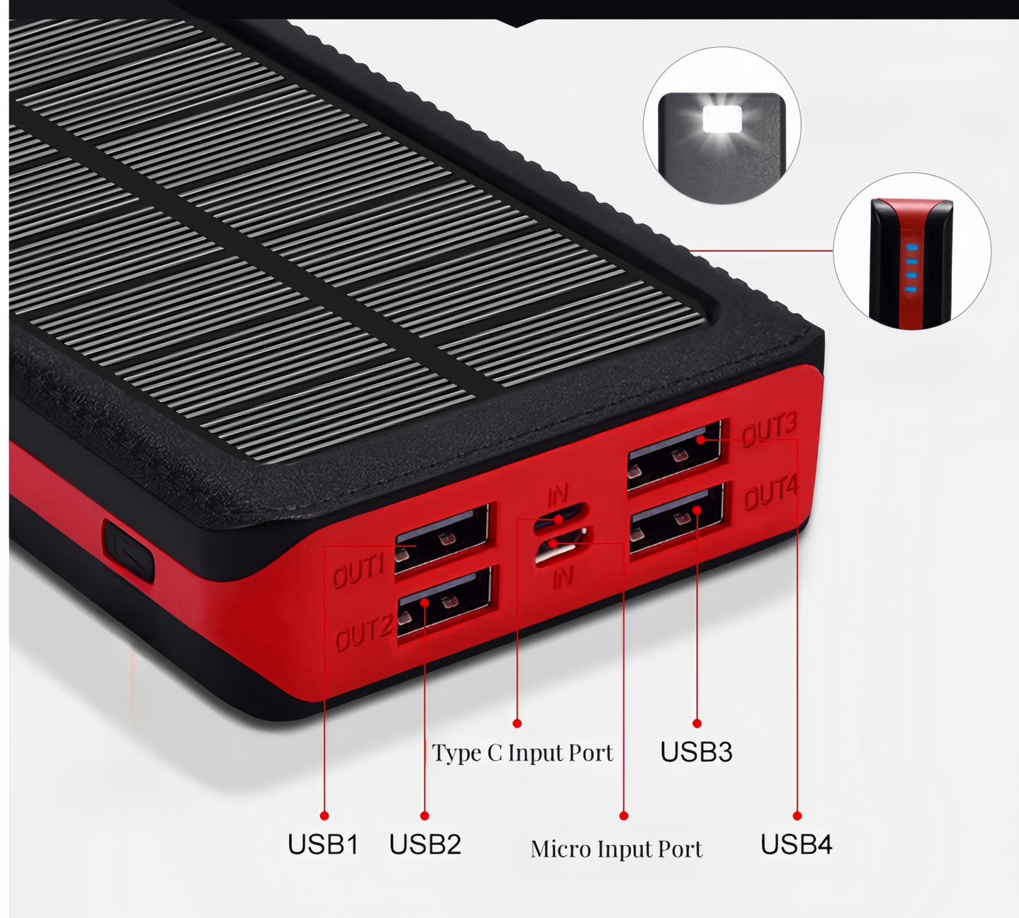 30000mAh Solar Power Bank