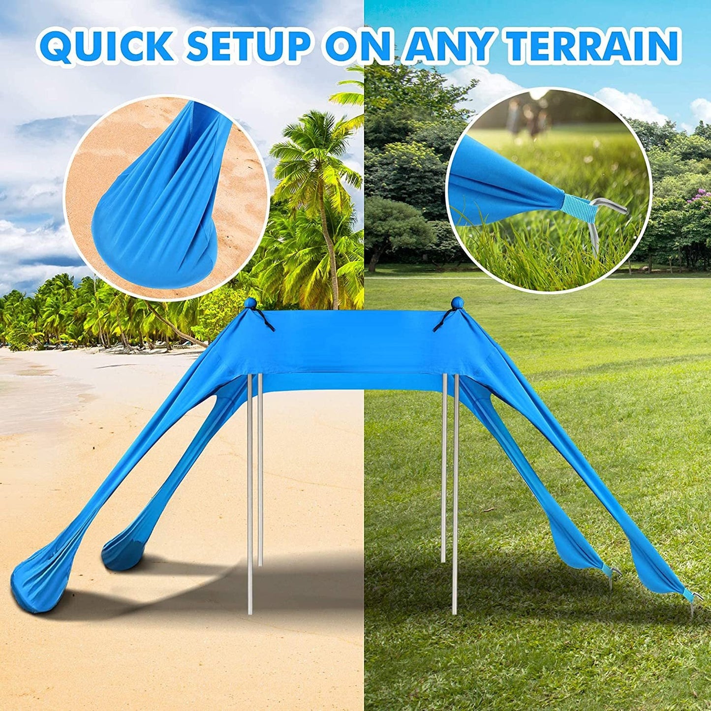 UPF50+ Beach Shade Tent 210*200*200CM