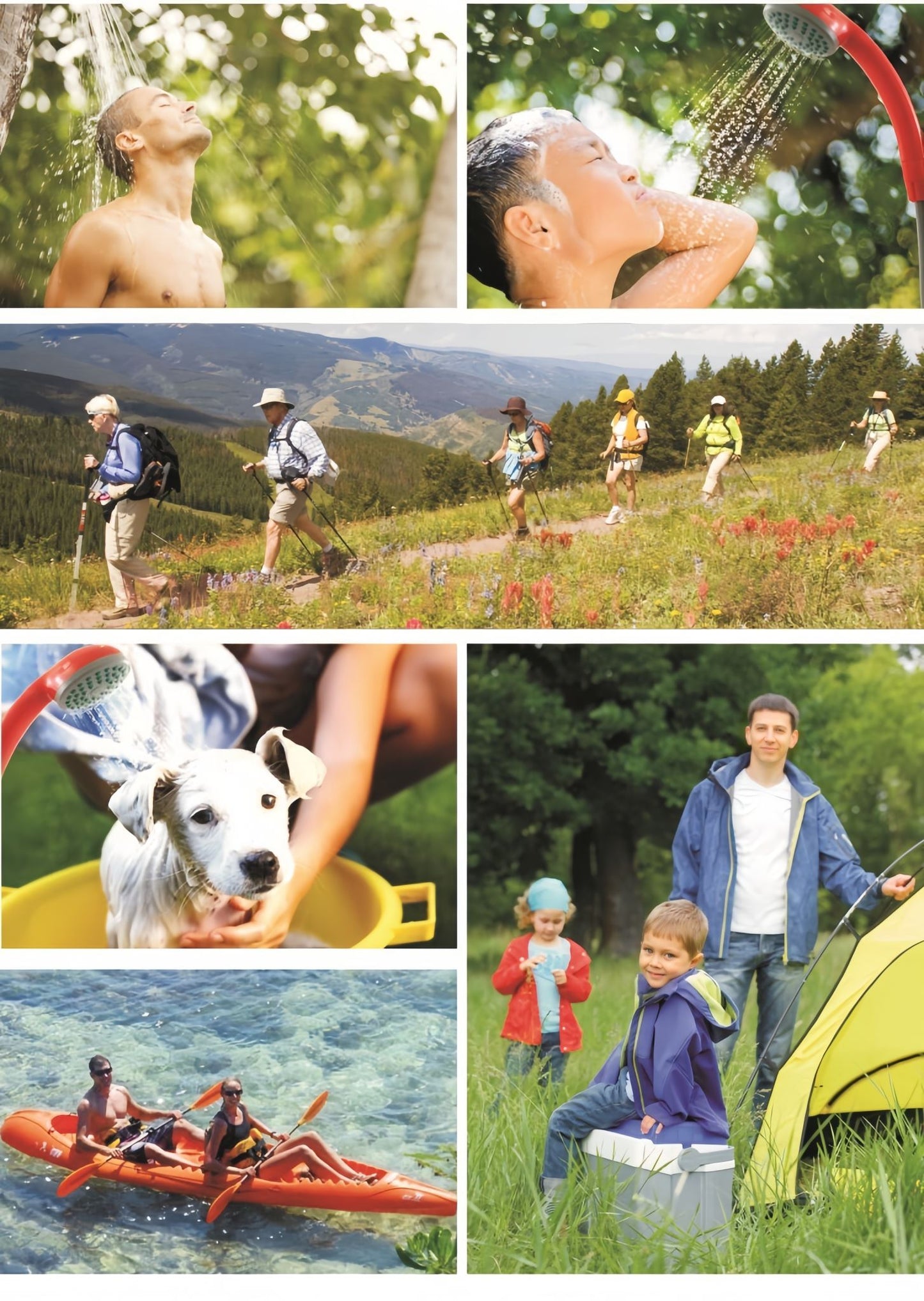 Portable Camping Shower Kit with Folding Bucket