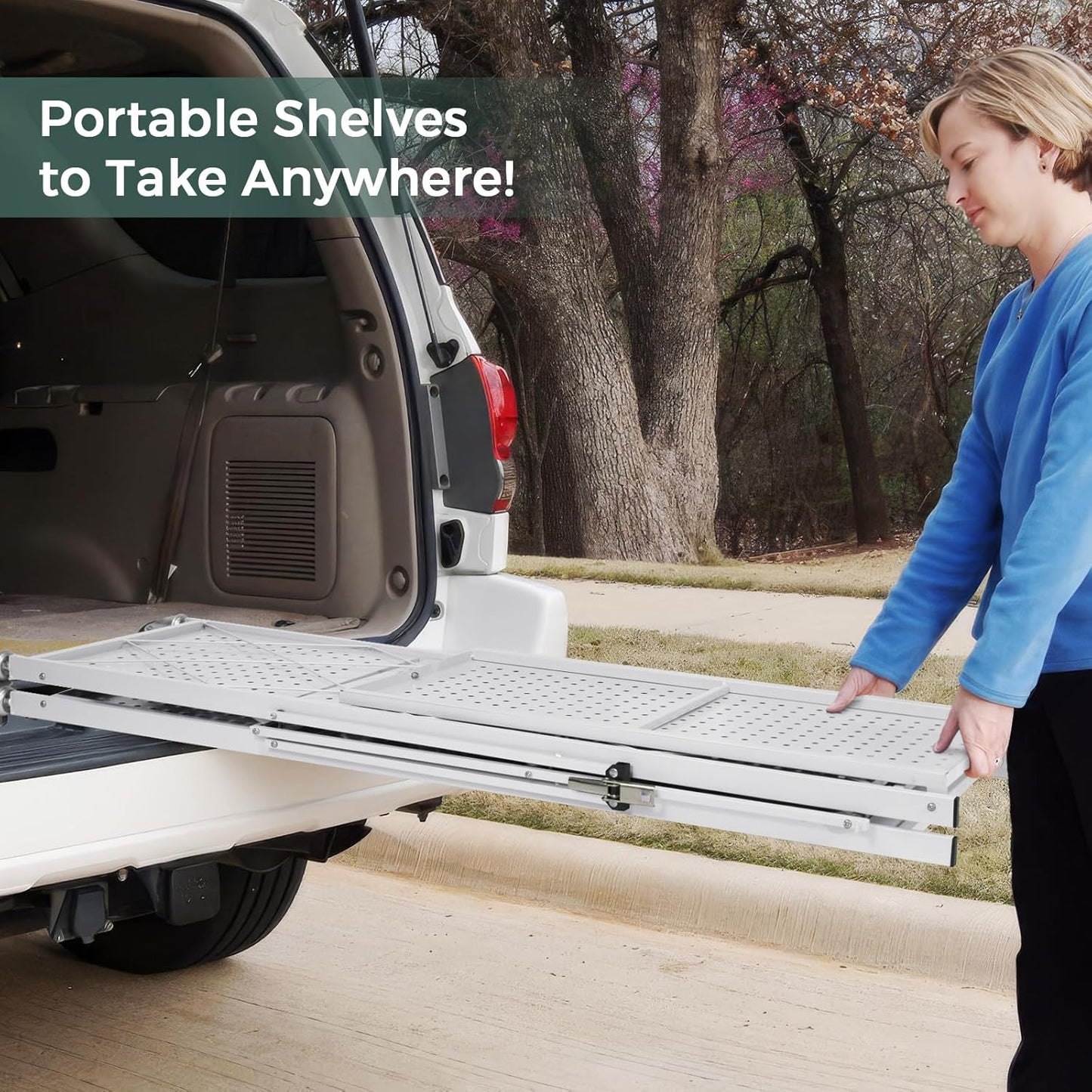 Folding Shelving Rack White-4-Tier