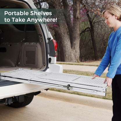 Folding Shelving Rack White-4-Tier