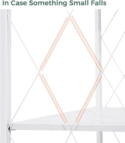 Folding Shelving Rack White-4-Tier