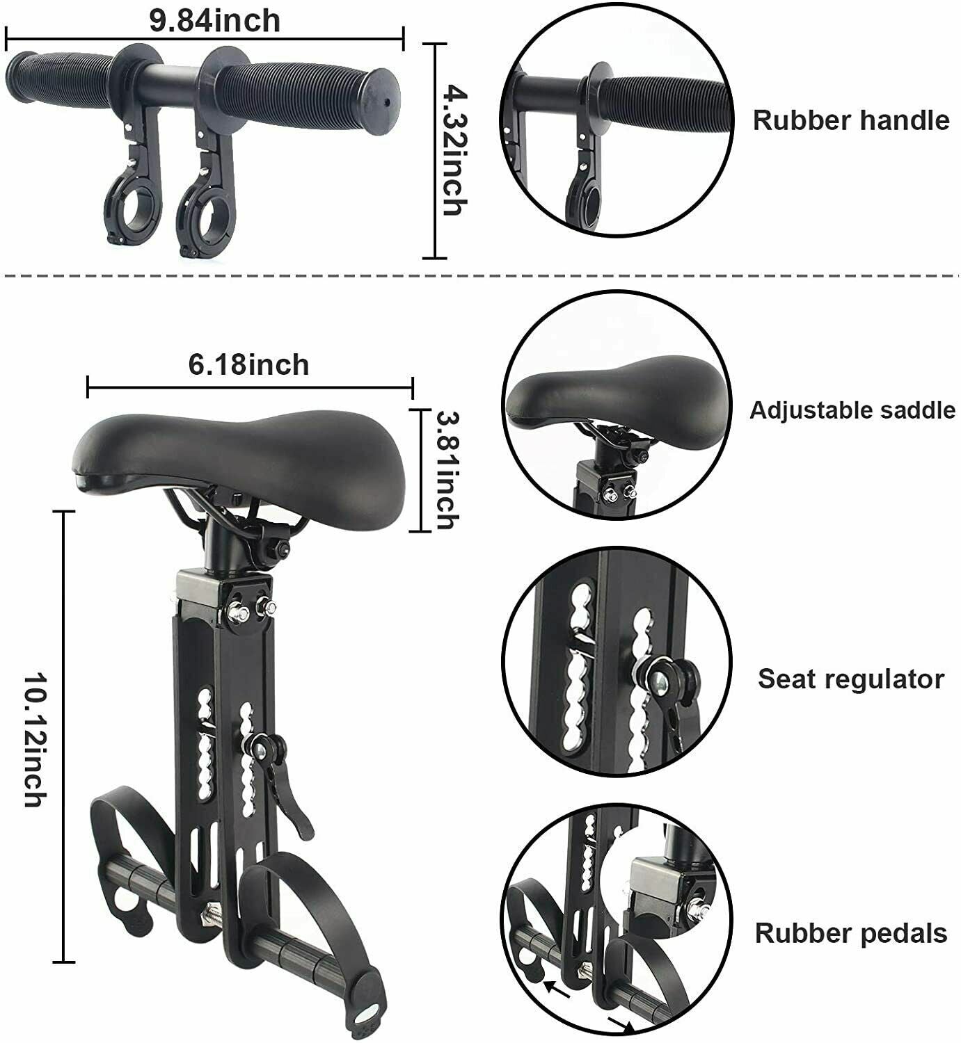 Bike Child Kids Seat with Handlebar