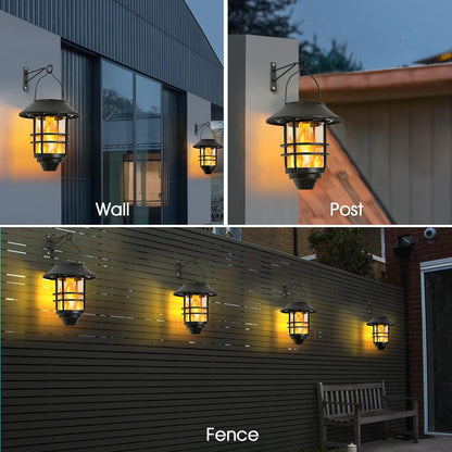 2Pcs Solar Outdoor Hanging Lantern