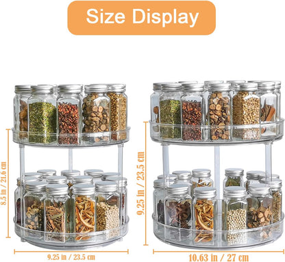 2 Tier Lazy Susan Turntable Organizer Spice Rack Makeup Organizer