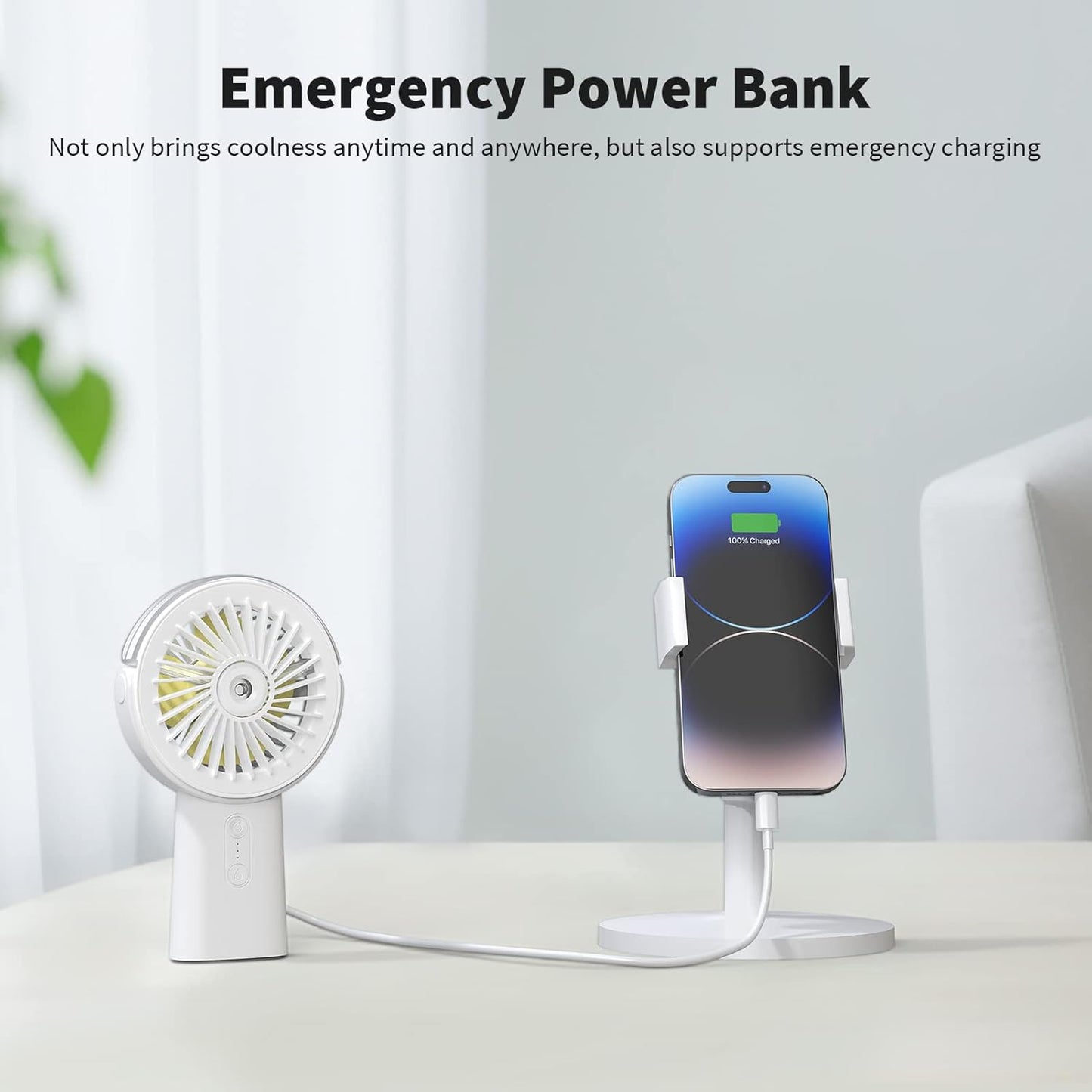 Portable Misting Fan 4000mAh Power Bank