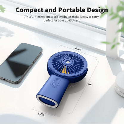 Portable Misting Fan 4000mAh Rechargeable Handheld Fan