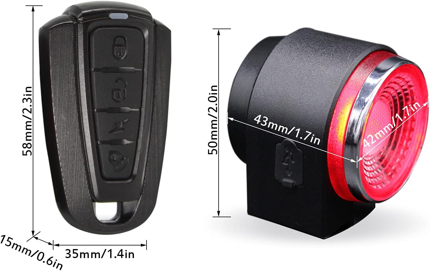 A8 Bike Anti-theft Alarm And Rear Light