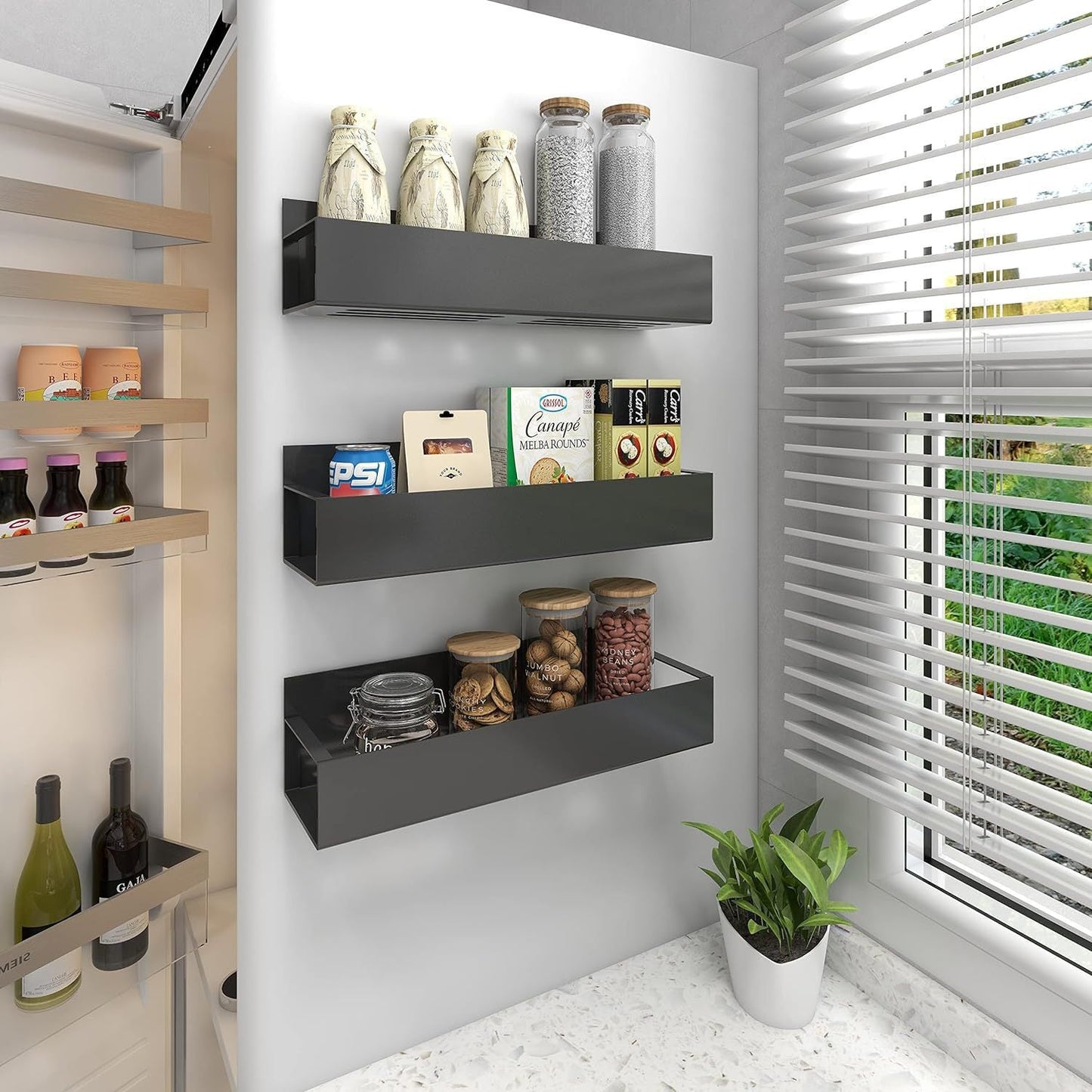 2 Pack Magnetic Spice Rack Organizer for Refrigerator