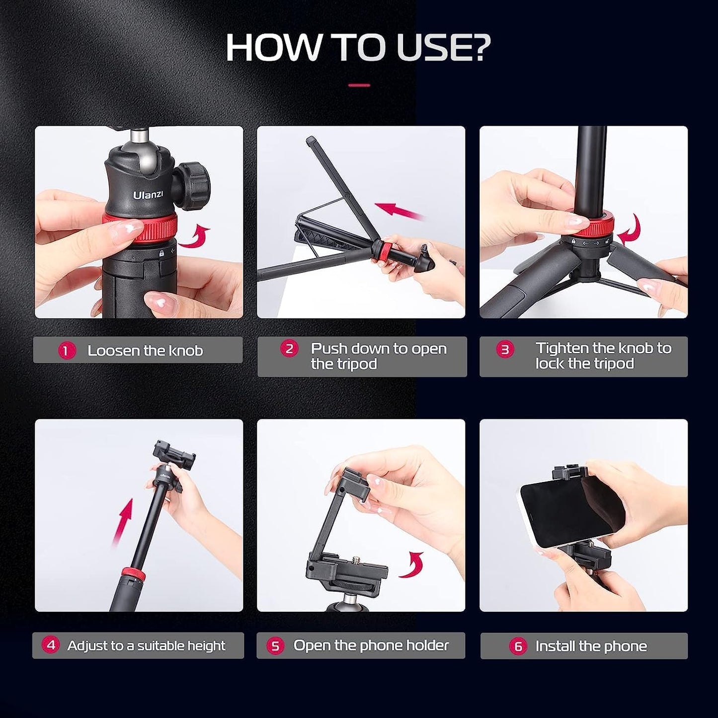 ULANZI MT-44 Extendable Phone Tripod Selfie Stick