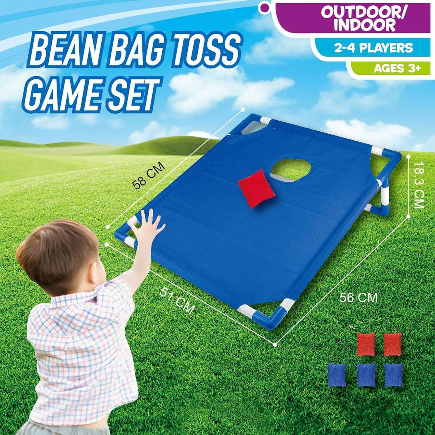 Portable Sandbag Toss Game Set Blue
