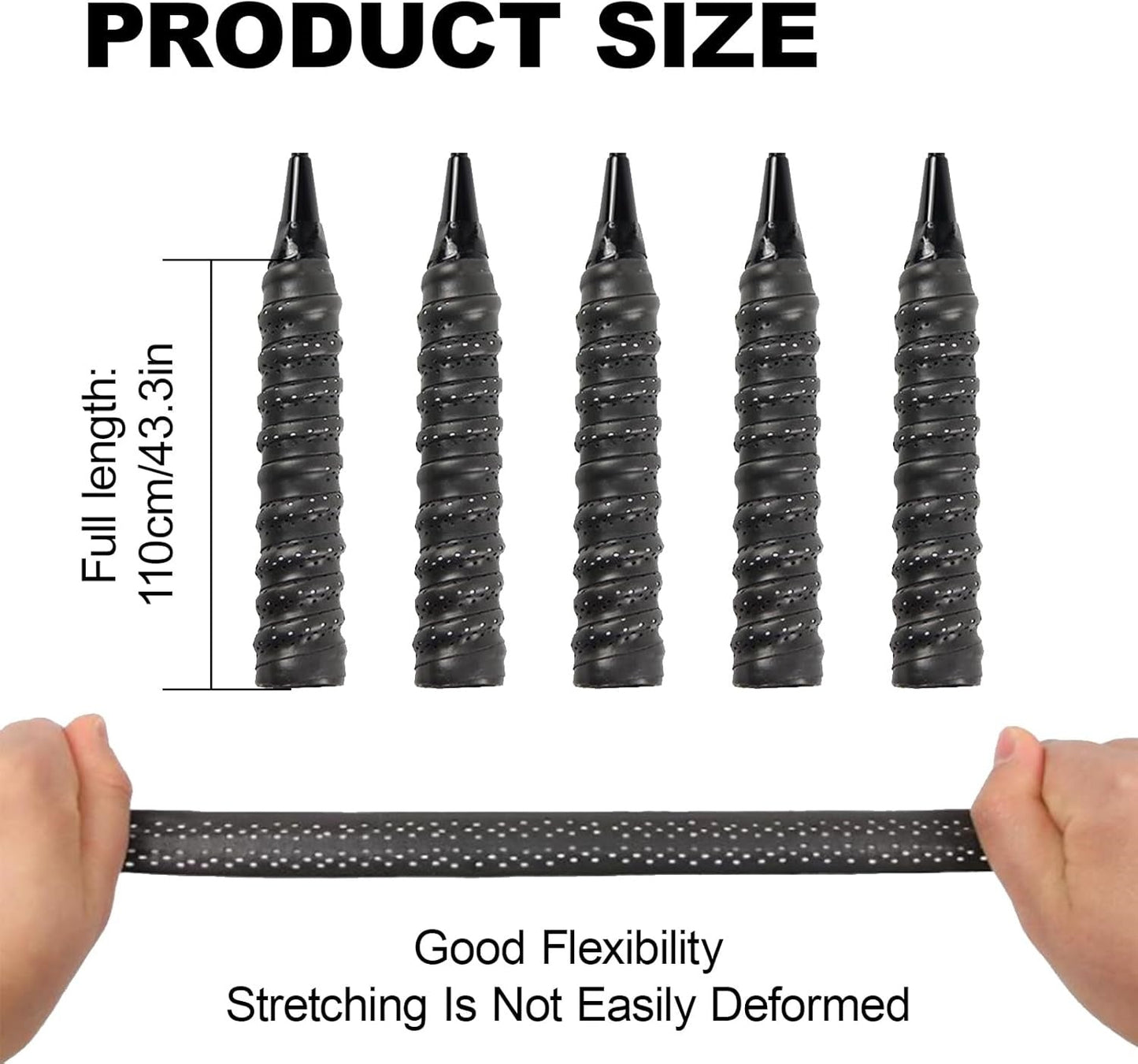 4Pcs Tennis Racket Grip Tapes black