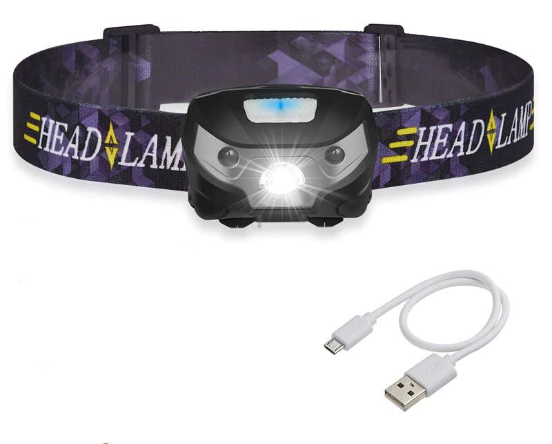 LED Head Torch Fishing Headlight Headlamp Motion Sensor - salelink.co.nz