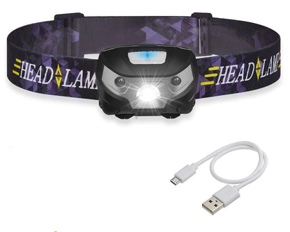 LED Head Torch Fishing Headlight Headlamp Motion Sensor - salelink.co.nz