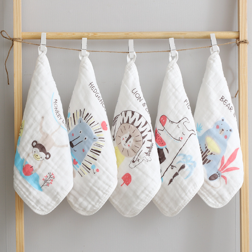100% Cotton Kids Face Towel Set - 5 Pieces