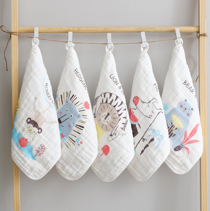 100% Cotton Kids Face Towel Set - 5 Pieces