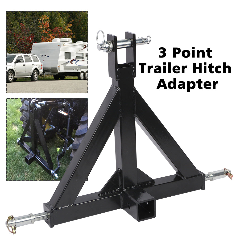 3 Point 2 Receiver Trailer Towing Hitch Cat.1 Tractor Tow Hook Drawbar