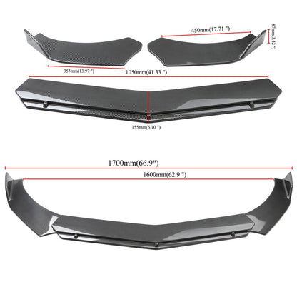 Universal Car Front Bumper Protector Lip Body Spoiler Splitter Kit