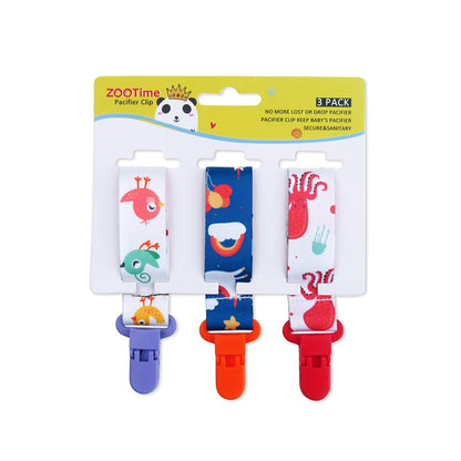 Cartoon Pattern Baby Pacifier Teether - Pack of 3